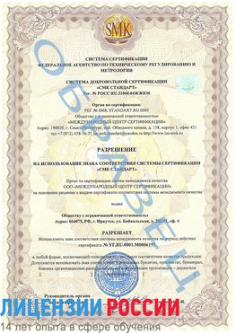 Образец разрешение Тольятти Сертификат ISO 50001